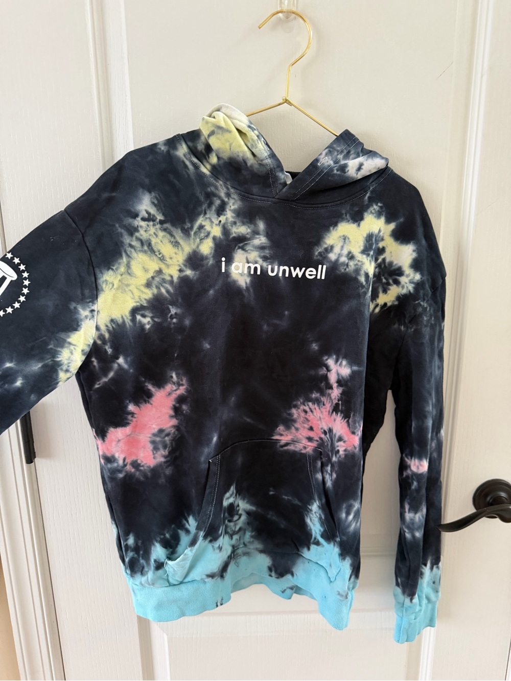 Call Her Daddy Tie-Dye 'i am unwell' Pullover Hoodie - Black Multi S/M